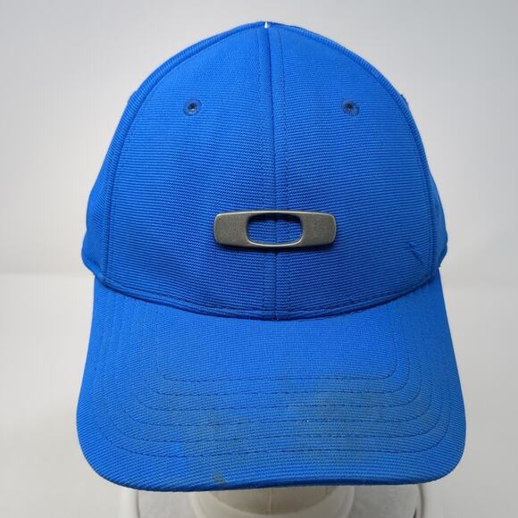 Oakley Fitted Baseball Cap Blue XL Vented Holes 6 Panel Classic Low Flex - Picture 2 of 11